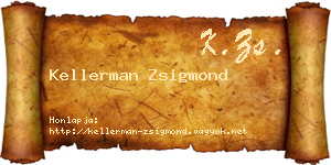 Kellerman Zsigmond névjegykártya